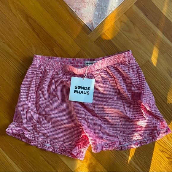 SONDERHAUS Red & White Gingham Boxer Short NWT - Picture 3 of 3